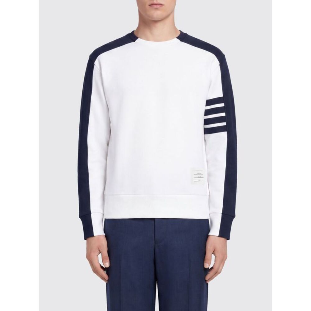 Thom Browne Men Striped 4-Bar Cotton Sweatshirt Thom Browne